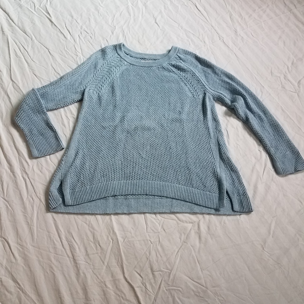 Loft Baby Blue Knit Sweater Relaxed Fit Super Soft!
